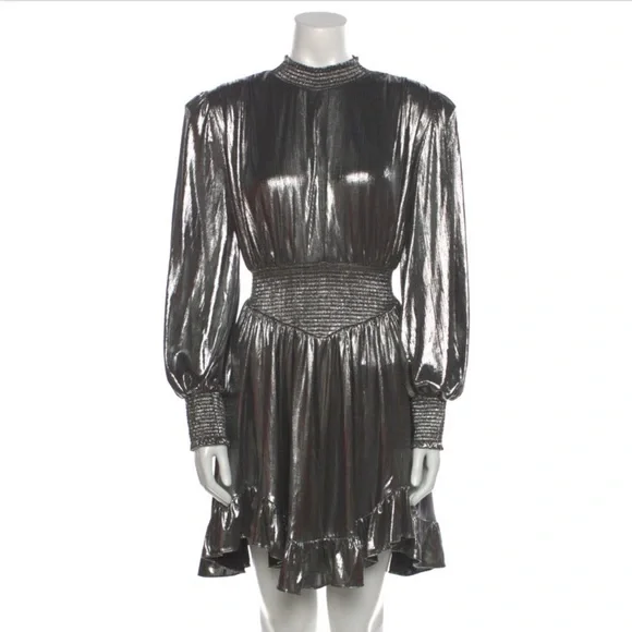 SOLD- RETROFETE Silver Mini Dress - Picture 2 of 11